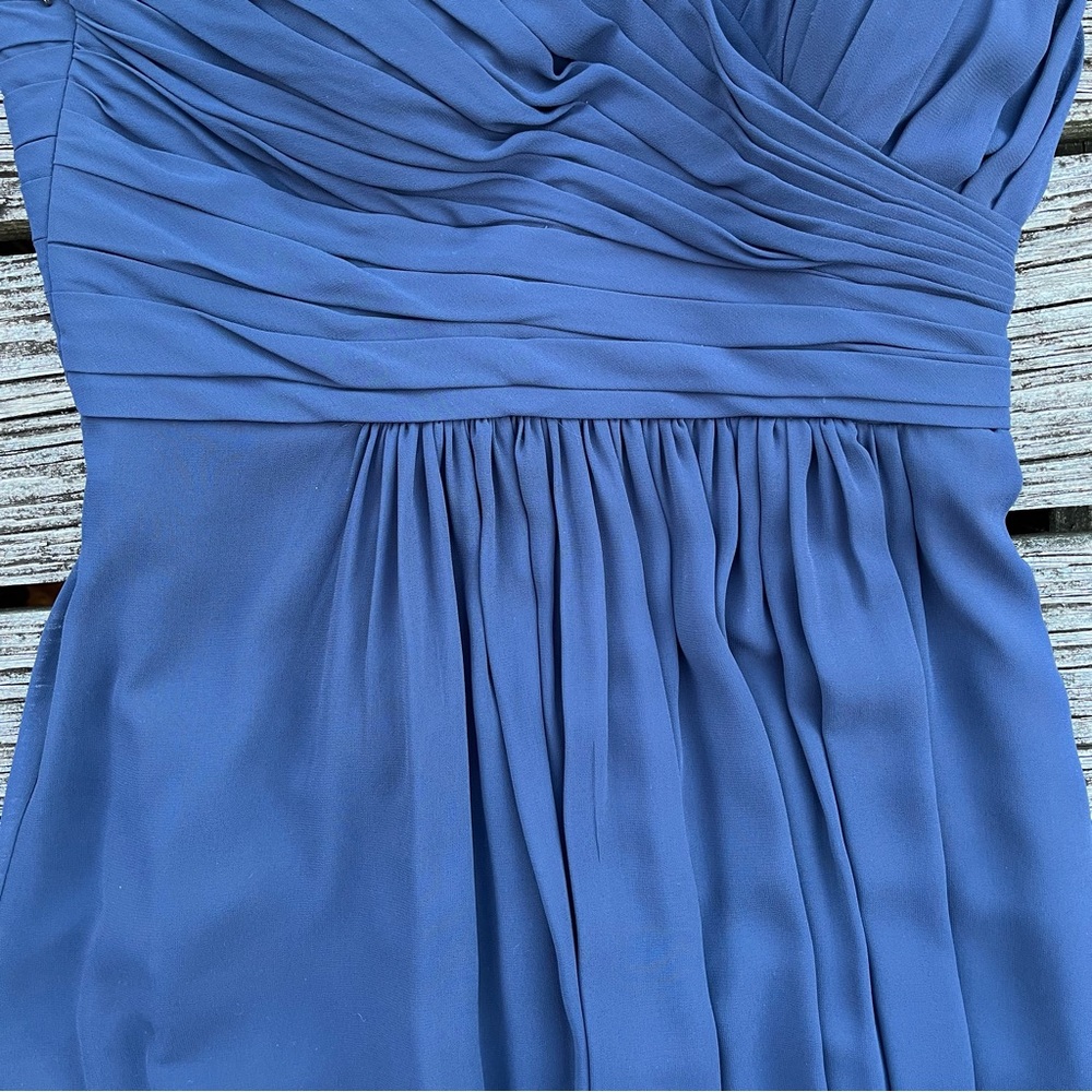 BILL LEVKOFF | One Shoulder Navy Bridesmaid’s Gown - Picture 5 of 9
